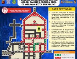 Malam Takbiran, Polisi Berlakukan Pengalihan Arus Lalu Lintas di Pusat Kota Sukabumi