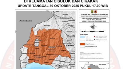 BPBD : 141 Unit Rumah di Dua Kecamatan Sukabumi Rusak Akibat Banjir dan Longsor