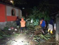 Longsor Dapuran Bambu Tutup Jalan Warga di Babakan Garung Gunungpuyuh Sukabumi