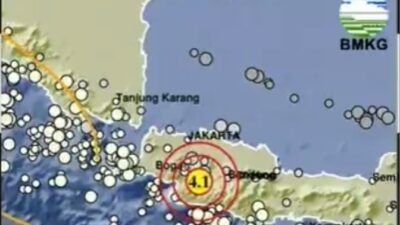 Gempa Magnitudo 4,1 Guncang Sukabumi, BMKG: Berpusat di Tenggara Kota