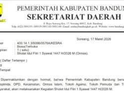 Pemkab Bandung Gelar Salat Idul Fitri pada 20 Maret 2026, Perkuat Persatuan dan Ukhuwah