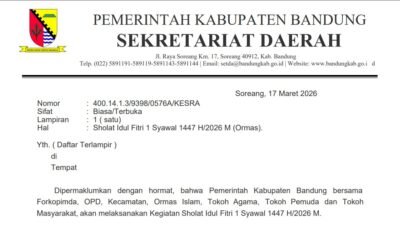 Pemkab Bandung Gelar Salat Idul Fitri pada 20 Maret 2026, Perkuat Persatuan dan Ukhuwah