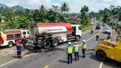 Pertamina Patra Niaga RJBB Tangani Cepat Insiden Mobil Tangki di Cianjur, Pastikan Pasokan BBM Tetap Aman