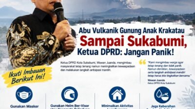 Abu Vulkanik Gunung Anak Krakatau Terdeteksi di Sukabumi, Ini Imbauan Ketua DPRD Kota Sukabumi Kang Wanju