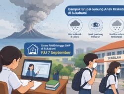 Abu Vulkanik Gunung Anak Krakatau Menyebar ke Sukabumi, Sekolah PAUD-SMP Terapkan Pembelajaran Jarak Jauh