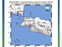 Gempa Magnitudo 3,5 Guncang Sukabumi, Getaran Dirasakan hingga Kalapanunggal